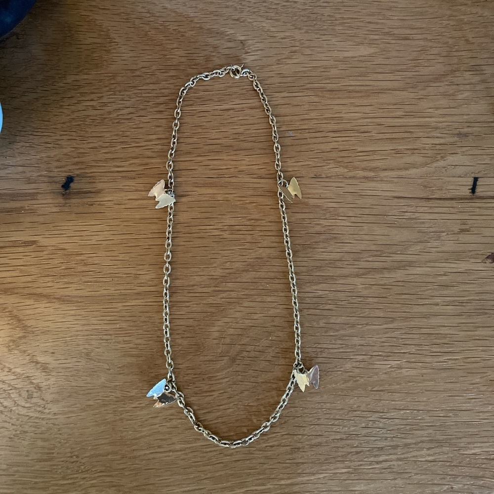 Vintage butterfly charm gold chain necklace